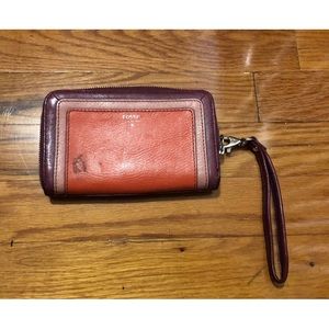 Fossil leather wallet SAMPLE Clutch Bag purse